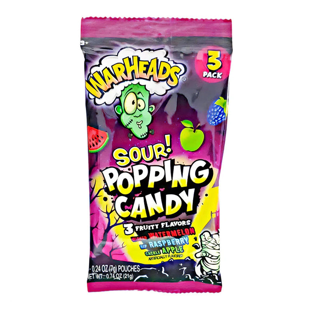 Warheads Halloween Sour Popping Candy 3 Fruity Flavors